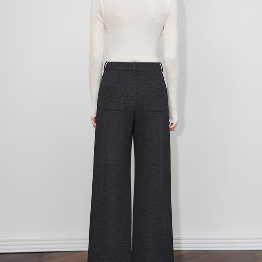 「高货wl」全新升级【铂金会员220/天猫289/差价69】(61754)洛诗琳通勤加厚毛呢长裤2025秋冬休闲直筒窄版阔腿裤女 商品图2