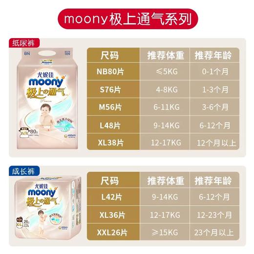 日本moony尤妮佳极上通气系列尿不湿纸尿裤 拉拉裤 商品图2