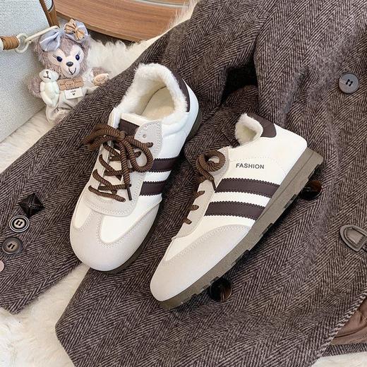 【YW】无忧购加绒保暖秋冬季时尚德训女鞋百搭休闲运动板鞋0796（截单后3-5天发货） 商品图2