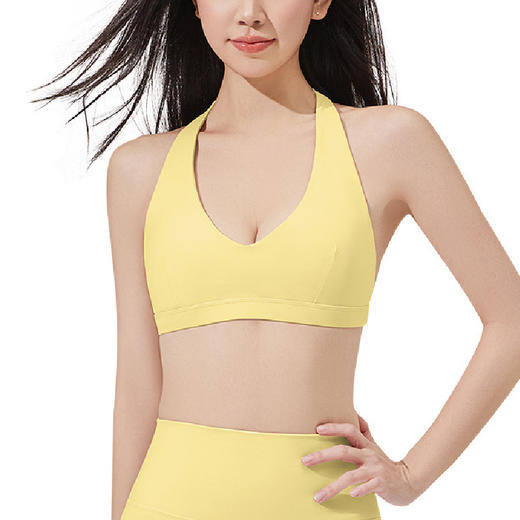 跃牌【颜值有理】系列 挂脖吊带瑜伽背心女短款露脐带胸垫美背运动内衣瑜伽服文胸女YB1241 商品图3