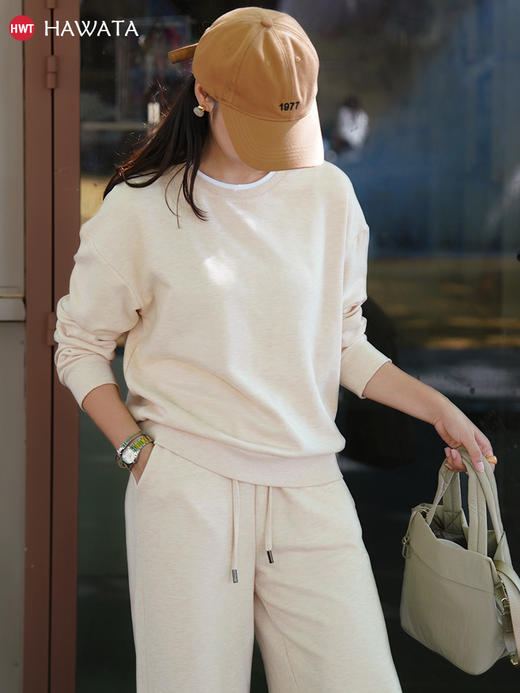 哈瓦塔双层圆领拼色科技绒套装  H350161 商品图4