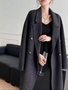 【轻奢双面尼】2525（澳洲羊毛➕羊驼绒）韩系宽松双面尼四粒扣双面尼外套-喜出