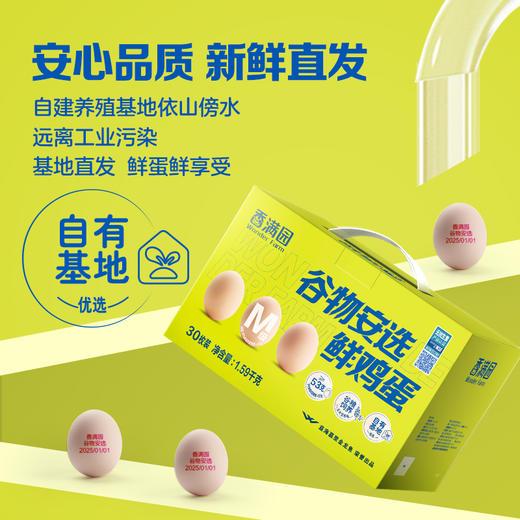 香满园谷物安选鲜鸡蛋M级/1.59kg(珍珠棉托/礼盒)30枚装 商品图1