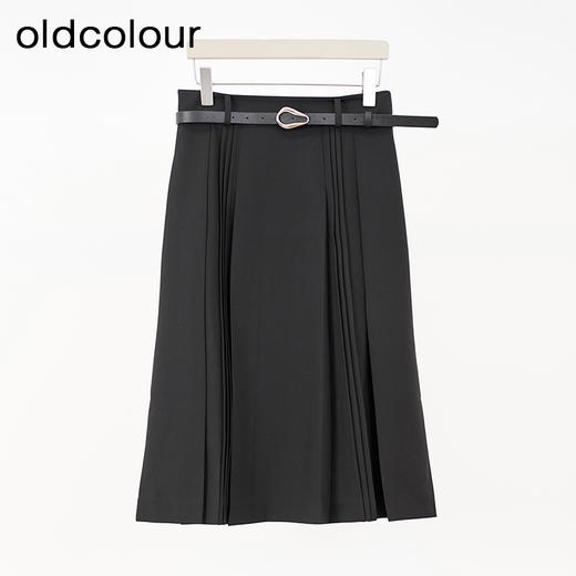 oldcolour欧珂商场同款纯色休闲A字高腰宽松半身裙女Q130613A1 商品图0