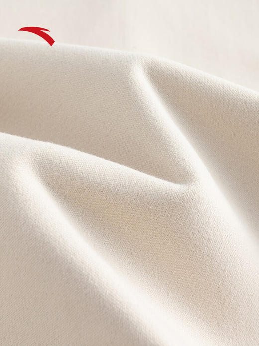 安踏超模T丨公主线修身polo长袖空气麦芬T加绒保暖针织衫162547407 【AirMuffin锁温】白茶色-1 商品图6