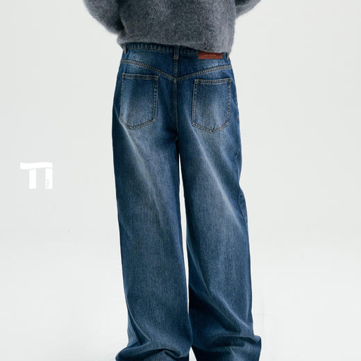 启世录TIWILLTANG“晕染界域”排扣牛仔裤 商品图4
