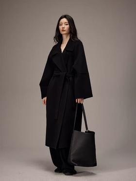 【轻奢双面尼】2518（100%羊毛）韩系阔版斗篷袖阔型气质大衣-喜出