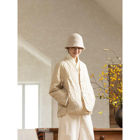 牧衣游原创 60支纯棉山野花机绣短棉衣两面穿保暖百搭棉服 游子画