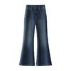 YM 2817复古蓝牛仔微喇裤加绒加厚休闲裤高腰弹力显瘦马蹄裤 商品缩略图4