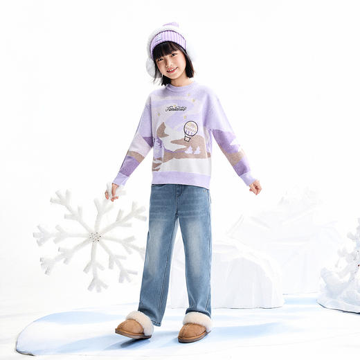 【实体店同款】女童长袖针织衫冬季新款安奈儿童装AG544058 商品图3