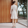 IWY/气质米白色西装连衣裙女新款收腰正式场合宴会鱼尾裙Q1480 商品缩略图4