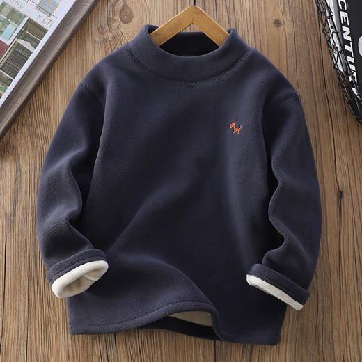 110-170一件过冬打底 儿童半高领打底衫加绒秋冬保暖长袖 商品图3