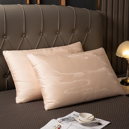 多喜爱 美眠康 冰姿枕蚕丝蛋白枕 真蚕丝高回弹超柔软 珍珠白/珊瑚粉 商品图3