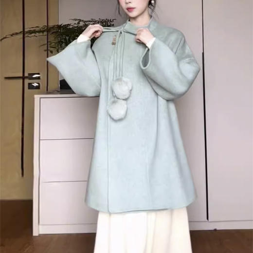 裁缝学苑AH89韩系呢子大衣立领偏襟系带双面羊绒大衣纸样外套女装 商品图3