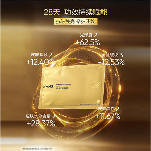 KANS 韩束黄金蜂窝肌肽紧致抚纹面膜25ml*5/盒  补水修护、弹嫩焕亮、淡纹紧致，细纹减少、泛红减少，一片全脸紧致，越敷越年轻 商品图4