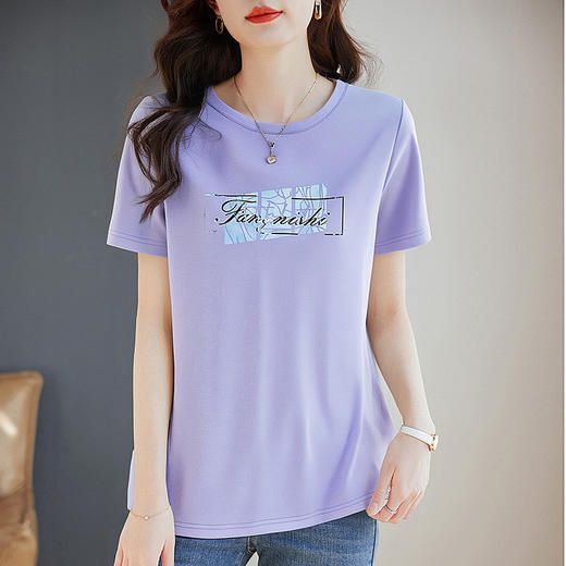 冰丝短袖t恤女2025年新款夏季大码女装宽松显瘦上衣胖mm遮肚半袖 商品图0