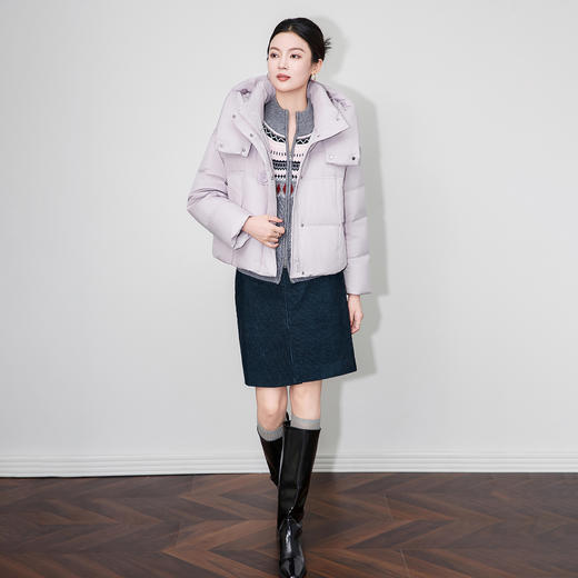 「高货wl」全新升级【铂金会员514/天猫699/差价185】(62923)洛诗琳90白鸭绒短款羽绒服2025秋冬保暖连帽加厚面包服 商品图2