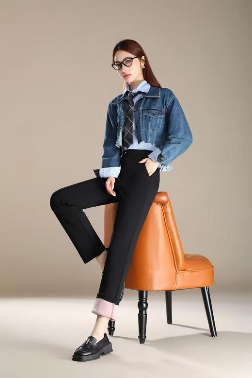 LS竹纤维女士时尚加绒直筒裤8313 商品图1