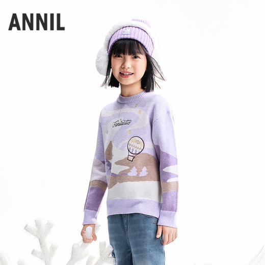 【实体店同款】女童长袖针织衫冬季新款安奈儿童装AG544058 商品图2