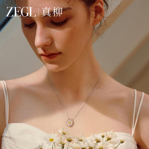 ZEGL雏菊系列花朵项链女款小众独特设计感锁骨链秋冬饰品精致颈链 商品图4