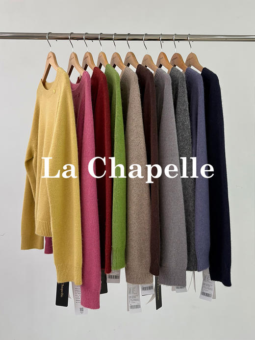 专柜实拍【蓬松柔软/兔毛+绵羊毛】拉夏贝尔/La Chapelle圆领针织衫~低饱和多色非常秋冬！很温柔气质百搭毛衣 商品图2