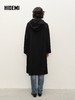 HIDEMI 黑色可拆卸连帽羊毛大衣 商品缩略图3