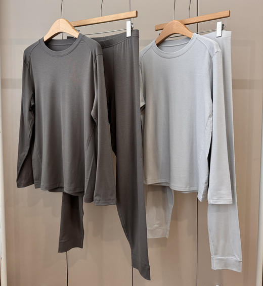 外贸男士德绒羊毛保暖内衣套装 商品图0