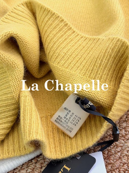 专柜实拍【蓬松柔软/兔毛+绵羊毛】拉夏贝尔/La Chapelle圆领针织衫~低饱和多色非常秋冬！很温柔气质百搭毛衣 商品图5