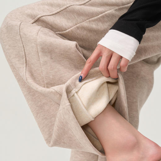 丁摩 【羊毛蚕丝裤】冬新特厚羊毛蚕丝加绒加厚女装保暖休闲阔腿长裤子5ZF-c2501 商品图2