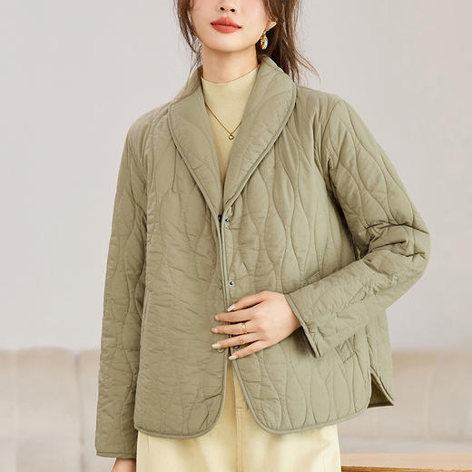 丁摩 短款轻薄棉衣外套女秋冬新款菱格休闲百搭夹棉上衣棉服夹克5ZF-82568 商品图0