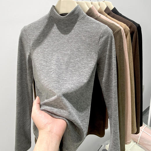 「6色可选！半高领打底衫」秋冬新款修身洋气秋冬新款内搭长袖秋衣上衣 商品图2