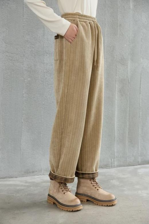 LNNNS 抽绳灯芯绒宽松显瘦休闲直筒长裤 21149 商品图1