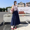 「气质款！碎花·蛋糕裙」半身裙女春秋冬新款韩式复古蓝色碎花闲慵懒风长裙子高腰a字裙 商品缩略图2