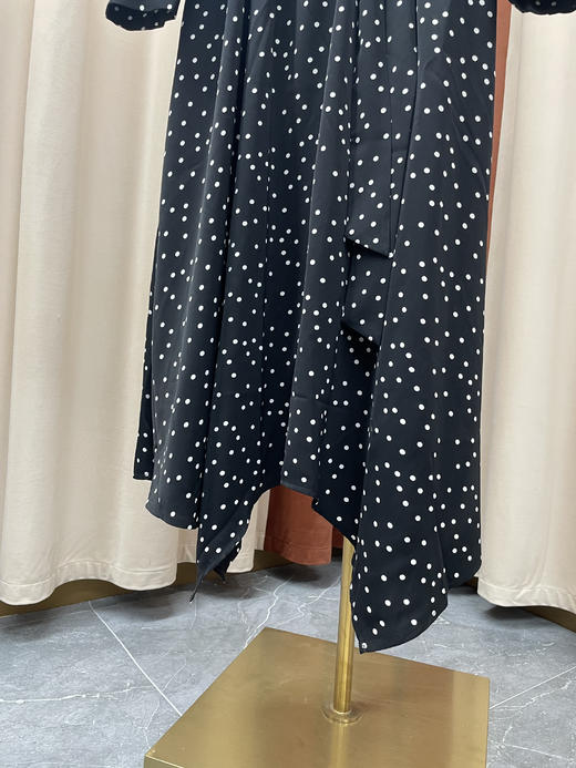 「断码清仓」复古波点立领收腰不规则长裙 L码 ZFYY055 商品图5