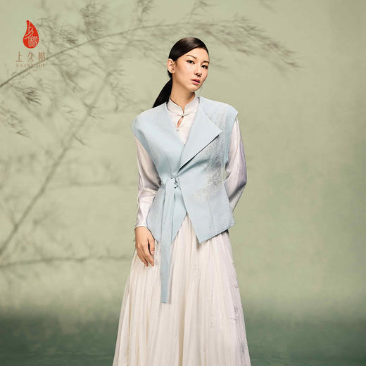 上久楷宋锦新中式轻奢女式马甲 夏五吟梅图 CY1045205012 商品图0