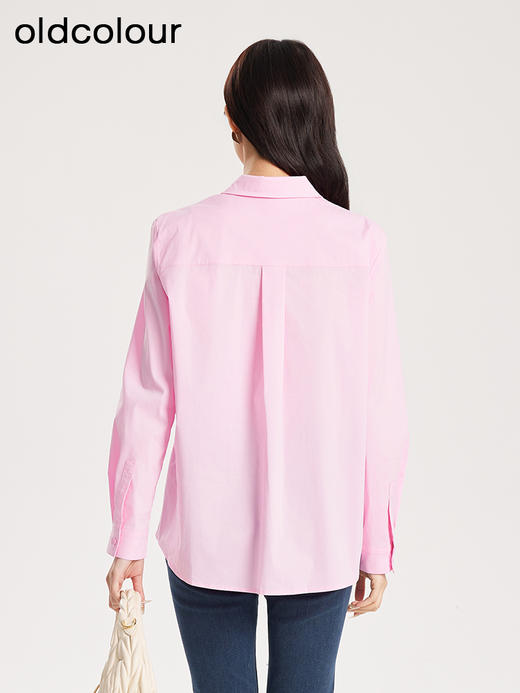 oldcolour春秋新款通勤宽松简约百搭纯色长袖衬衫女Q390104A1 商品图4