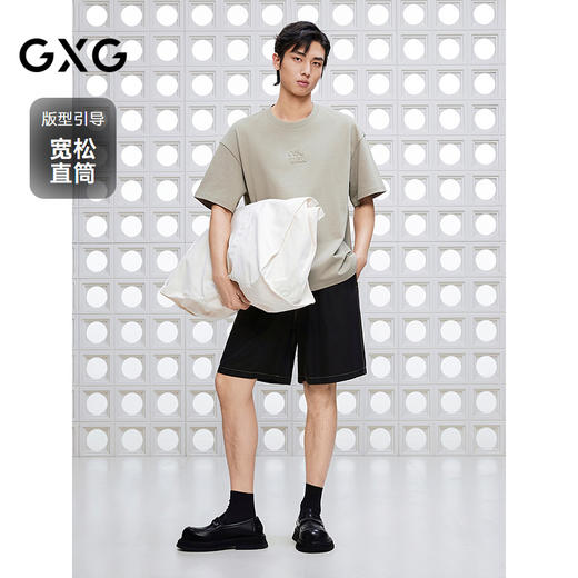 GXG男装 撞明线设计短裤通勤凉爽休闲裤舒适宽松裤 2025夏季新品 商品图1