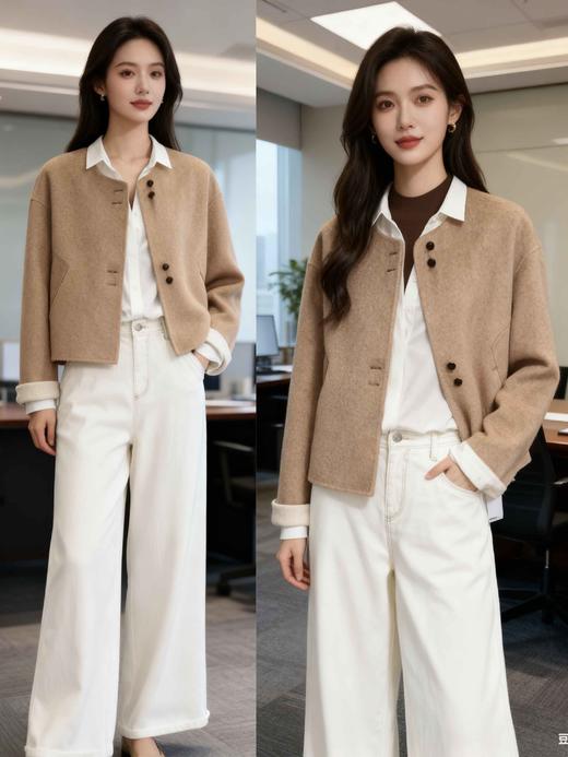 585211新款AB面羊绒短款大衣 商品图4