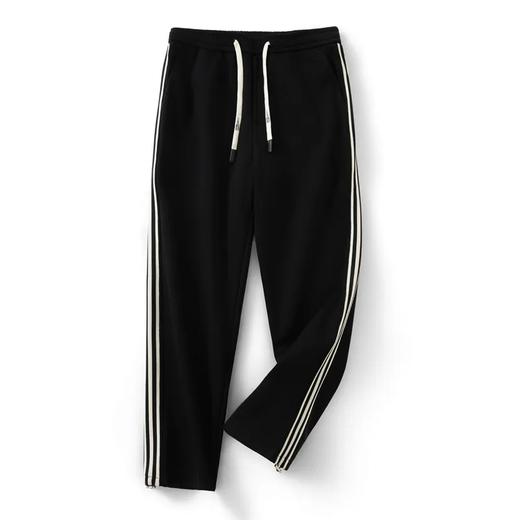 撞色拼接~加绒加厚宽松直筒运动休闲裤 商品图2