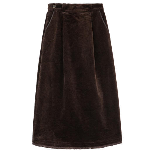 牧衣游原创 净色灯芯绒半身裙新款文艺复古简约百搭直筒半裙 汀之 商品图4