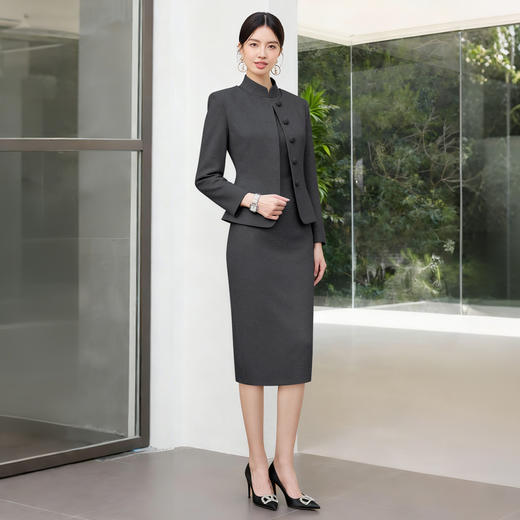 IWY/高级感灰色商务职业套装女两件套西装外套包臀裙西服连衣裙25CQ885 商品图4