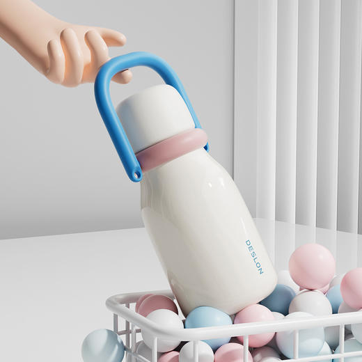 🔥秋冬必入！SUS不锈钢，高颜值双饮随行壶【德世朗DMQH-650萌趣双饮随行壶】💥650ML大容量！！🧀送朋友当礼物很不错✅舒适握感 UU 拎手，随提随走做你的移动补水库 商品图2