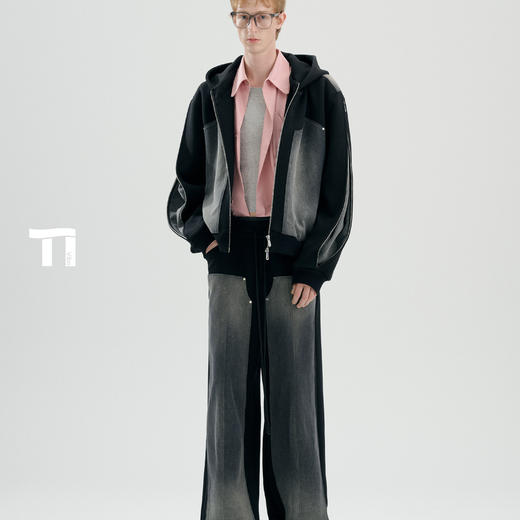 启世录TIWILLTANG“暮玥洇钰”水洗牛仔拼接卫衣套装 商品图4