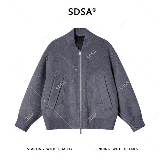25-09SDSA秋冬新款痞帅男装简约时尚棒球领羊毛大衣羽绒服两件套百搭 商品图1