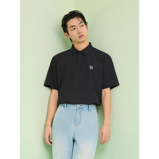 【凉感】GXG男装 钢印设计polo衫短袖男休闲翻领上衣 25夏新品 商品图3