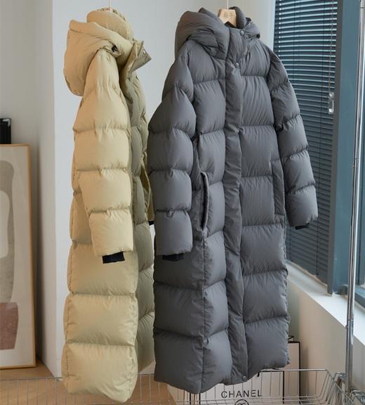 95白鸭绒！2025蓬松抗寒分隔充绒四层防钻线长款连帽羽绒服冬女款！ 商品图4