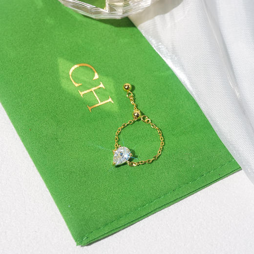 北京仓｜Crystal haze-Eterna-水滴 金色 锆石 戒指［挪威设计师］ 商品图1