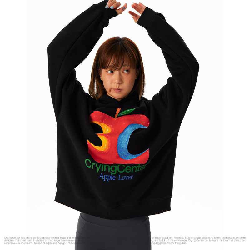 CryingCenter 3c苹果基础连帽加绒卫衣 男女同款 哭喊中心