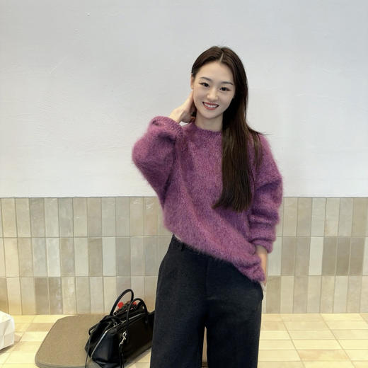 火桐hooton 繁花系列 圆领山羊绒拉绒套头衫 商品图0