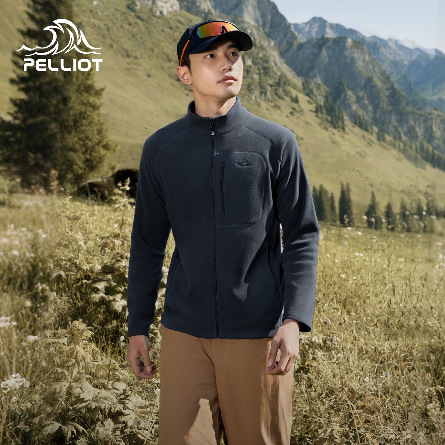 伯希和户外Polartec Micro抓绒外套男款防风保暖摇粒绒冲锋衣内胆